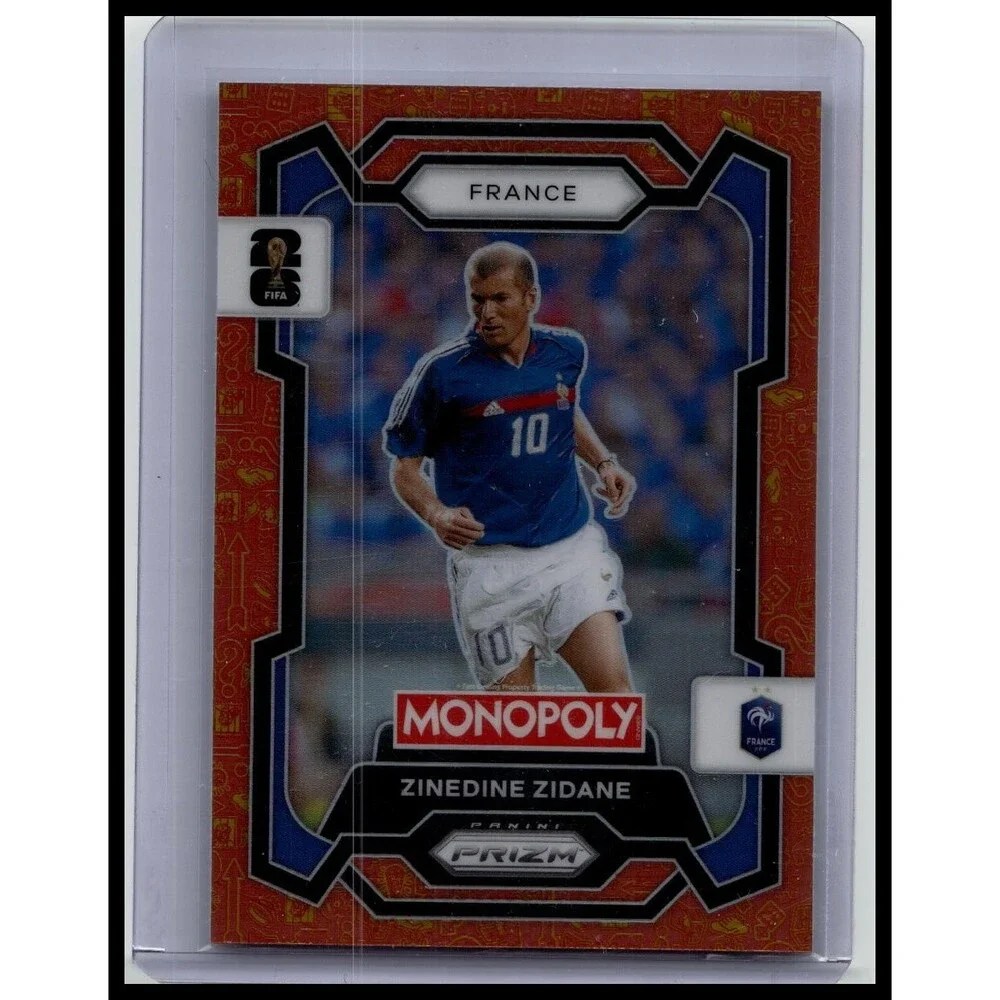 2026 Panini Prizm Monopoly World Cup Zinedine Zidane #9 France Orange & Gold
